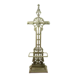 Late 19th Century Victorian Iron Hall Stand Cross by English Author Christopher Dresser for Coalbrookdale Foundry