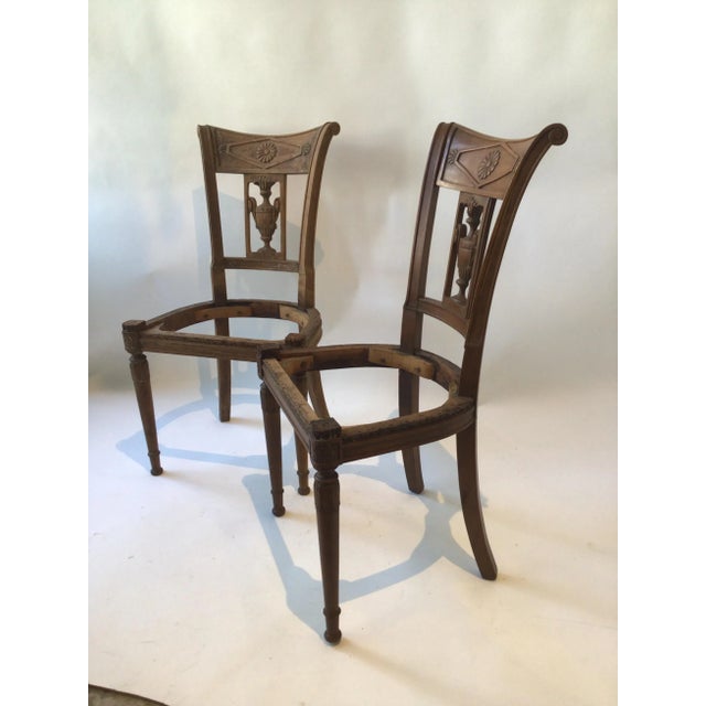 1850s French Empire Wood Side Chairs - A Pair For Sale - Image 4 of 12