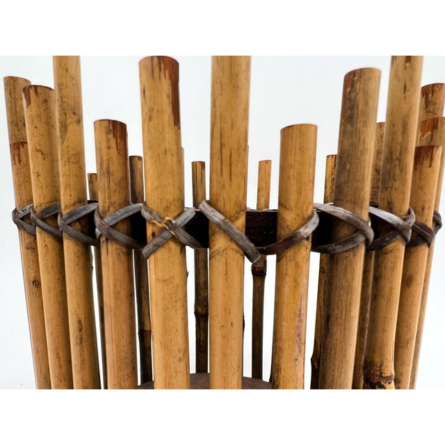 Vintage Bamboo Planter / Cachepot in the Style of Gabriella Crespi - Bohemian, Hollywood Regency, Organic Modern For Sale - Image 9 of 10