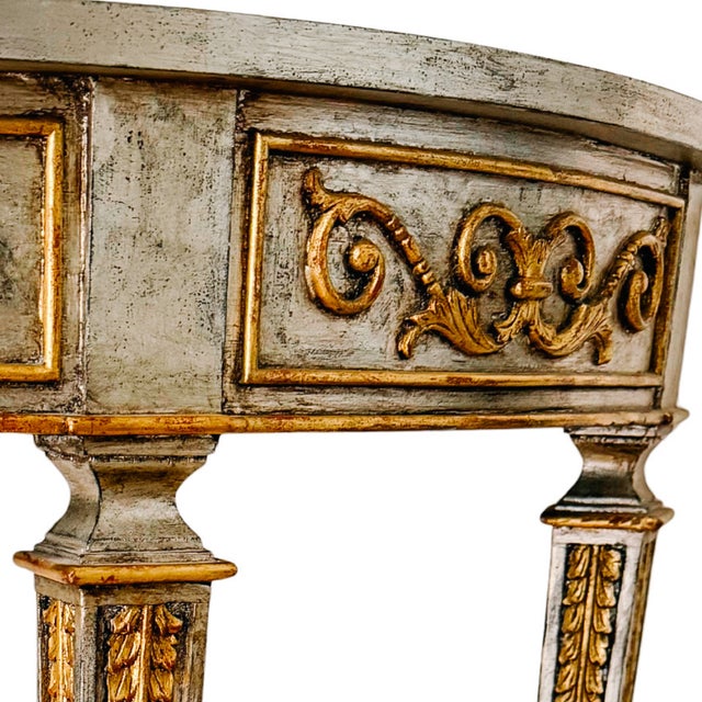 Late 20th Century Maitland-Smith Silver Leaf & Gilt Neoclassical Demilune Console Table For Sale - Image 11 of 18