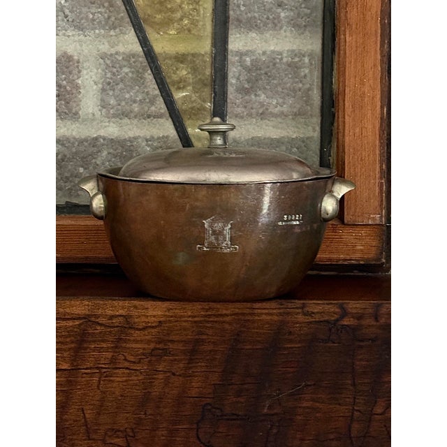 English Antique Copper Tureen-Pot Grosvenor House Hotel Rare Crested For Sale - Image 3 of 12
