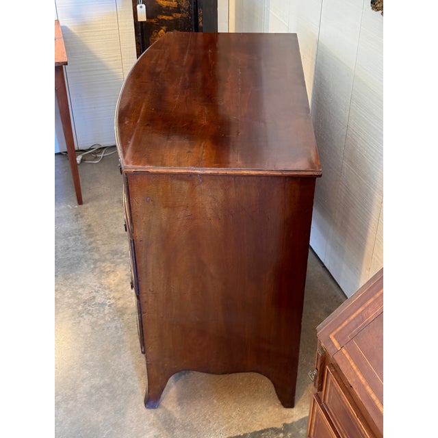19th Century George III Mahogany Bow Front Chest For Sale - Image 11 of 13
