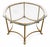 Vintage LaBarge brass hexagonal glass top side table. This table is a classic example of Hollywood Regency design. It...