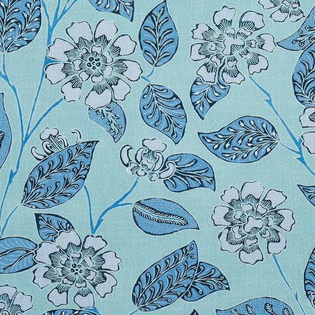 Sample - Schumacher Kava Cay Indoor/Outdoor Fabric in Blues For Sale