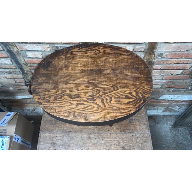 Mid-Century Wood & Rope Oval Gueridon Audoux Minet, Circa 1960 For Sale - Image 9 of 12