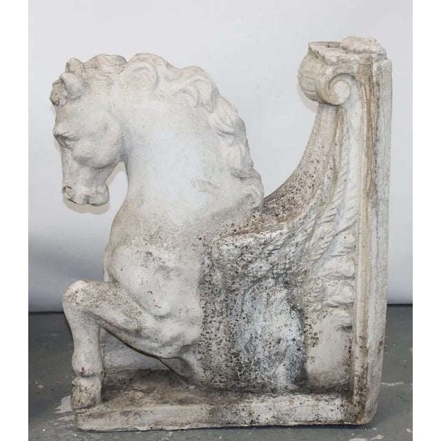 Italian Cast Stone Pegasus Garden Statues - Set of 2 For Sale - Image 4 of 10
