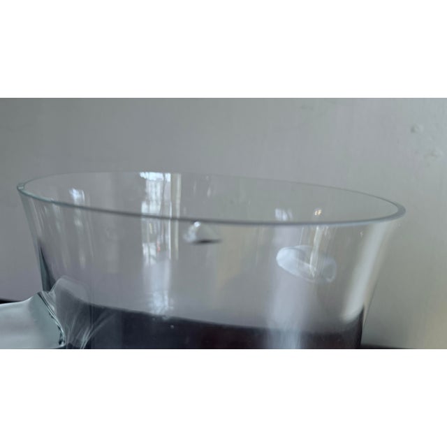 Vintage Postmodern Glass Punch Bowl Set With Frosted Accents, Handles, and Ladle - 10pcs For Sale - Image 14 of 16