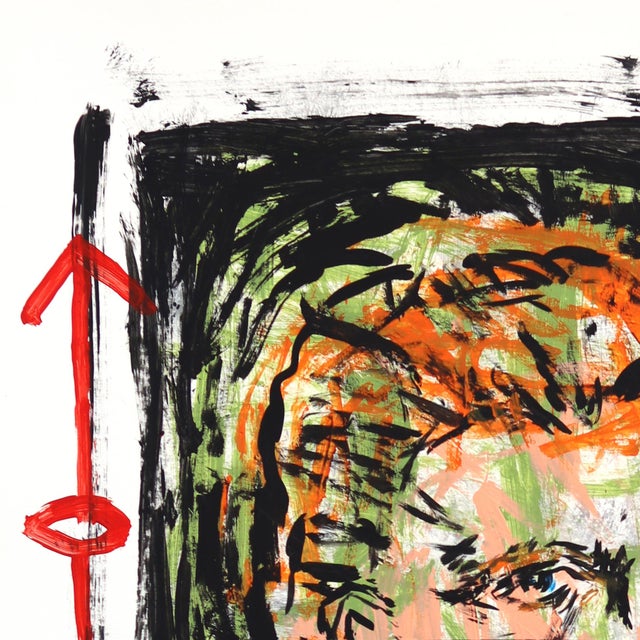 Abstract Vincent Was Here - Original Pop Art Acrylic Painting on Newspaper by Gary John For Sale - Image 3 of 6