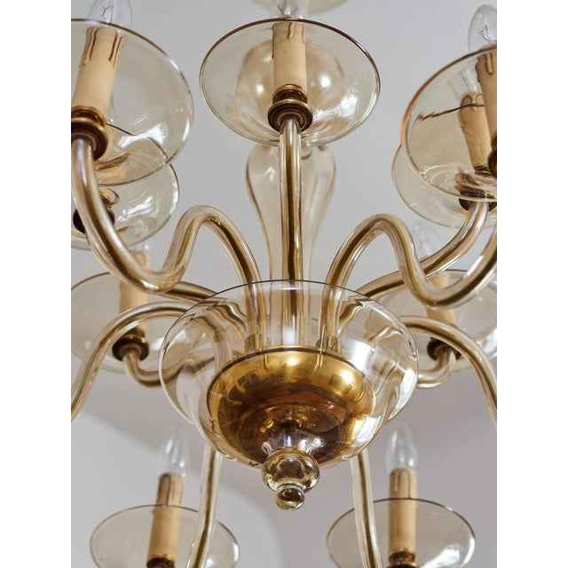 Gold Murano Glass Chandelier, 1970s For Sale - Image 8 of 12