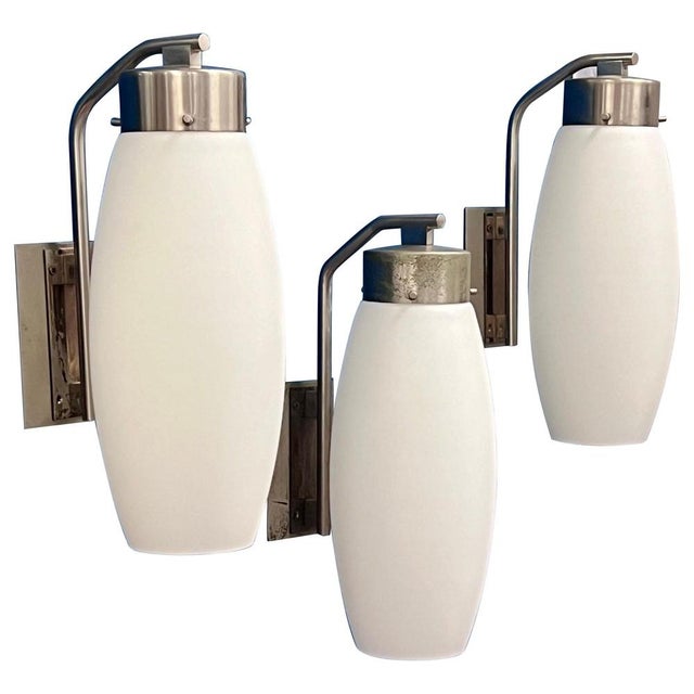 Large Wall Light in Satin Glass from Stilnovo, 1960s For Sale - Image 13 of 13