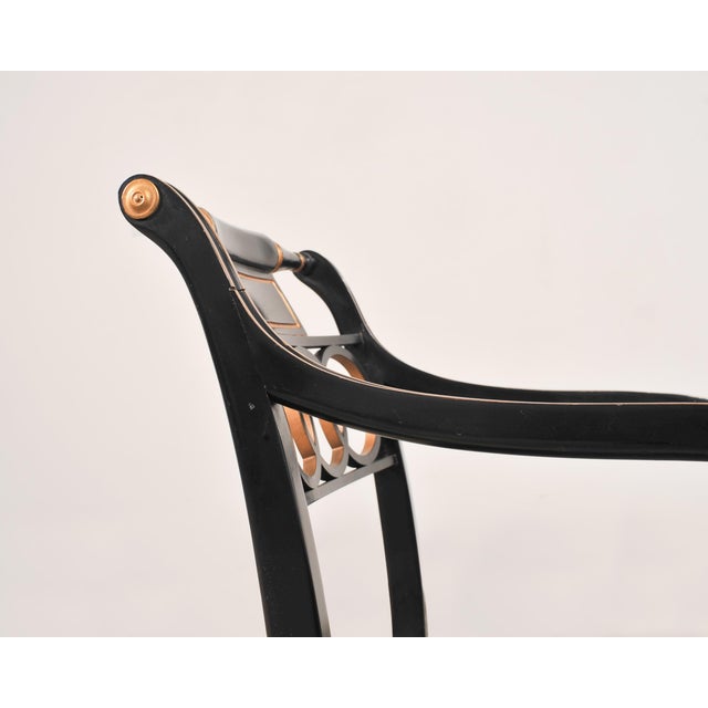 Set of Four Baker “Governor Alston” Cane Ebonized Dining Chairs For Sale - Image 15 of 18