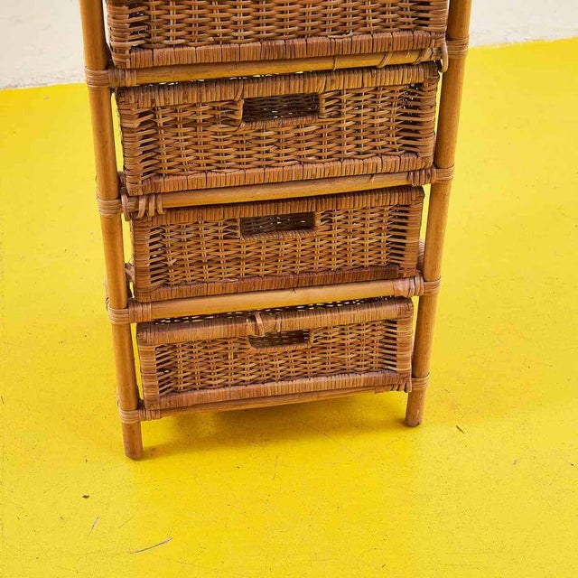 Rattan Cabinet with Drawers For Sale - Image 3 of 7