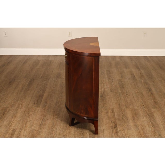 Henkel Harris Georgian Style Mahogany Demilune Console For Sale - Image 17 of 18