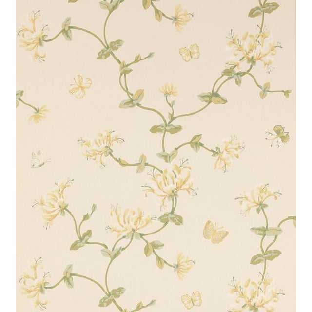 Honeysuckle Garden Wallpaper - Light Pink - Sample | Chairish