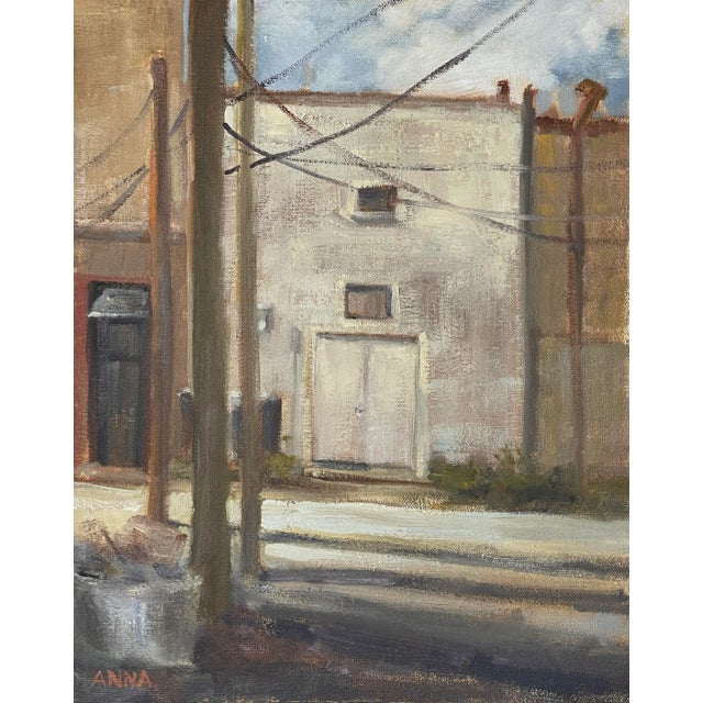Contemporary Vintage Post-Impressionist Studies of Urban Landscapes in Philadelphia, Signed (Oil on Board) For Sale - Image 3 of 6