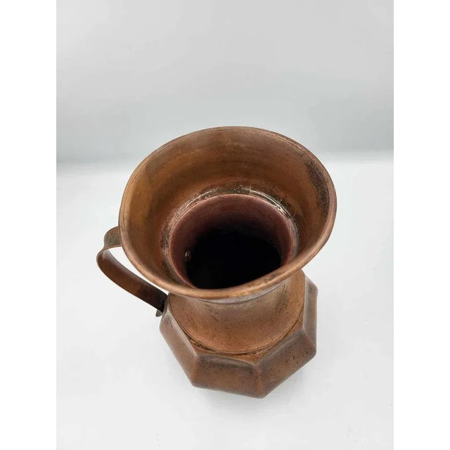 Art deco, brass jug, dimensions: height: 21.5 cm, diameter at the top of the opening - 12.3 cm, diameter at the bottom at...