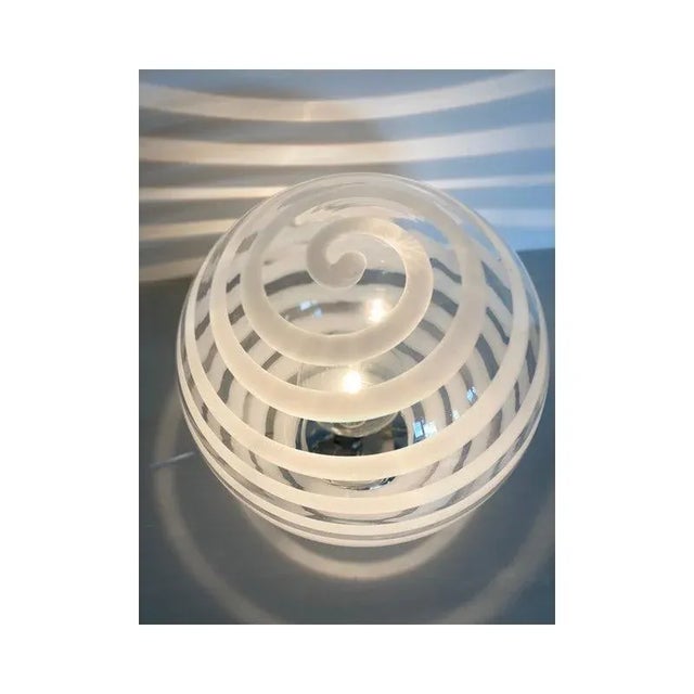 Murano White Murano Glass Table Lamp by Simoeng For Sale - Image 11 of 12