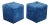 Art Deco Blue Velvet Touch Fabric Blue Stools, Set of 2 For Sale