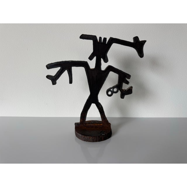 1990s Vintage Native American–Style Hand-Cut Metal Brutalist Abstract Sculpture For Sale - Image 12 of 12