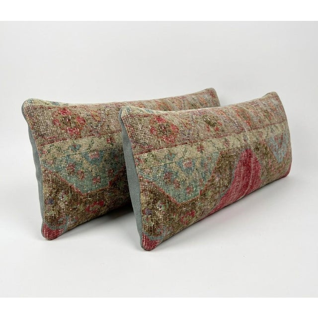 Mid-Century Modern Turkish Bedding Rug Pillow Cover 16'' X 47'' - Set of Two For Sale - Image 3 of 4
