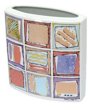 20th Century German White Porcelain Square Vase Painted Rosenthal Studio-Linie