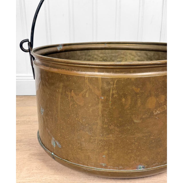 Antique 18" Hammered Copper Pot Cauldron W/ Handle For Sale - Image 9 of 12