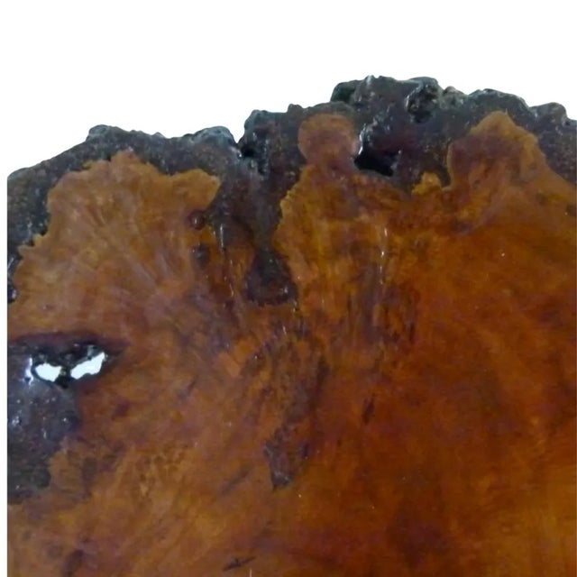 1970s Cherry Burl Bowl by Hoyt G. Brown Signed . Appalachian Folk Art . Live Edge Wood Bowl For Sale - Image 12 of 18