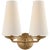 AERIN for Visual Comfort Signature Fontaine Double Sconce in Gilded Plaster with Linen Shades For Sale