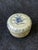 Small, round antique, porcelain jar with a soft, matte textured bottom and glossy top, each with a softly eroded wear to...