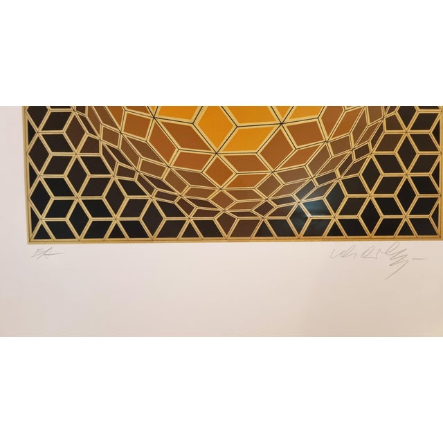 Victor Vasarely, Hexa-Fra Niolc-C, 1960s, Silk-Screen, Framed For Sale - Image 3 of 4