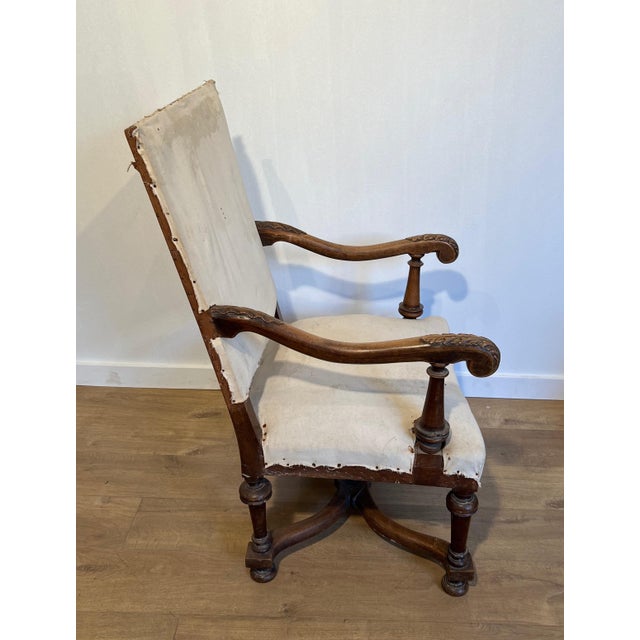 Late 19th Century Pair of Louis Xiii Style High-backed Walnut Armchairs For Sale - Image 10 of 12