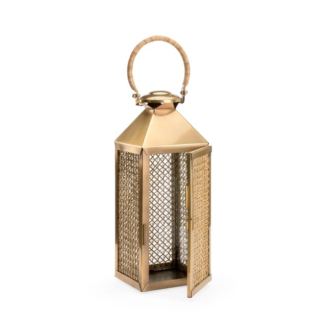 Transitional Brunching Cane & Iron Lantern For Sale - Image 3 of 7