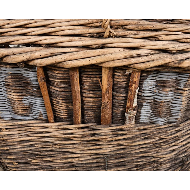 Large Rustic French Provincial Wine Harvest Basket For Sale - Image 14 of 18