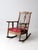 Early 20th Century Antique Wooden Rocking Chair With Red Upholstered Seat For Sale - Image 5 of 16