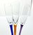 2010s Set of 3 Stemless Footless Long Colorful Handles Toasting Champagne Glasses For Sale - Image 5 of 6
