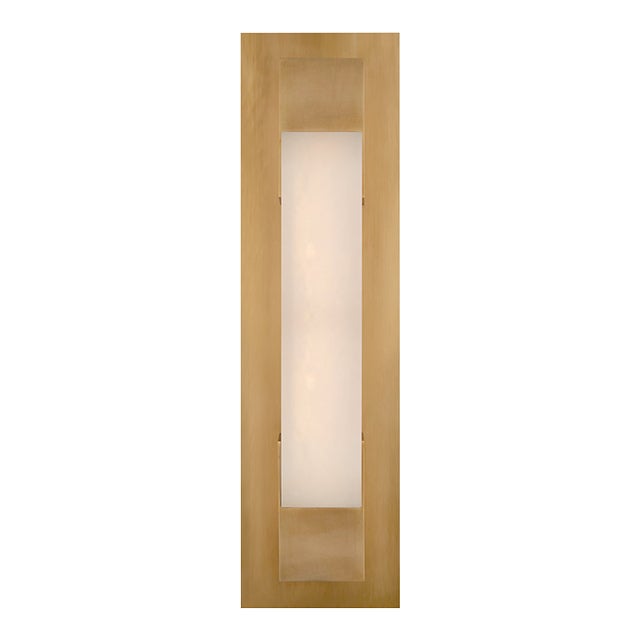 Covet 16" Bracketed Bath Light in Antique-Burnished Brass with Alabaster Designer: Kelly Wearstler Finish: Antique...