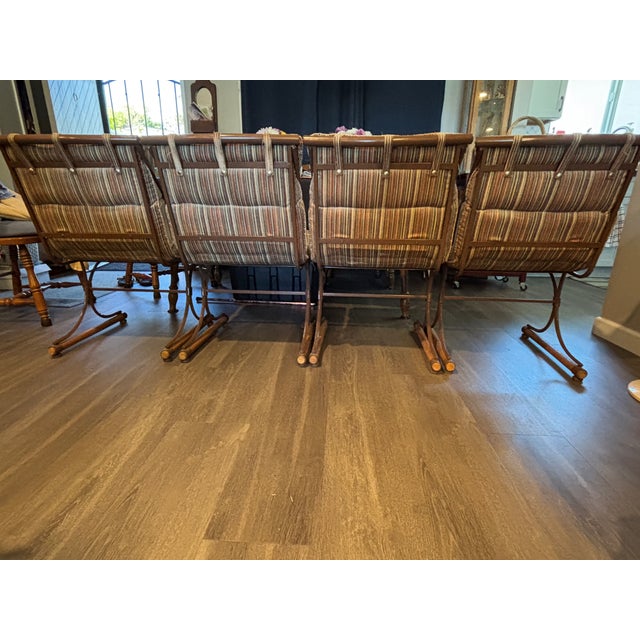 Mid-Century Modern Mid 20th Century Modern Attributed to Cleo Baldon Wood and Metal Upholstered Dining Room Chairs For Sale - Image 3 of 6
