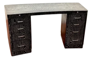 Vintage Cerused Oak Executive Desk, in the Style of James Mont