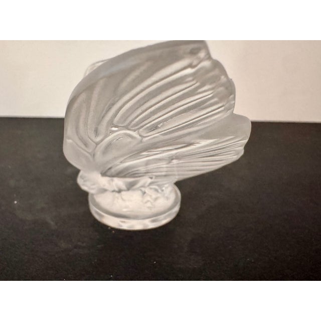 Glass 1980s Lalique Frosted Crystal Bird Figurine For Sale - Image 7 of 9