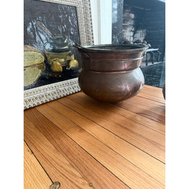 French 19th Century Hand-Hammered Copper Cauldron For Sale - Image 3 of 3