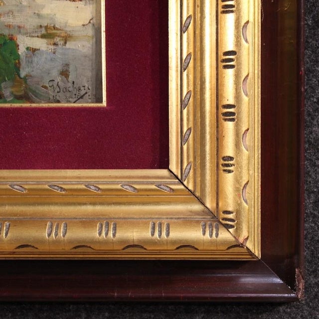 Italian Artist, View of Houses, 1930, Oil on Board, Framed For Sale - Image 8 of 16