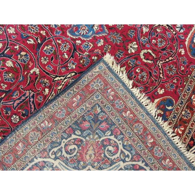 Purple Antique Persian Dabir Kashan, 8'4" × 11'4" For Sale - Image 8 of 10