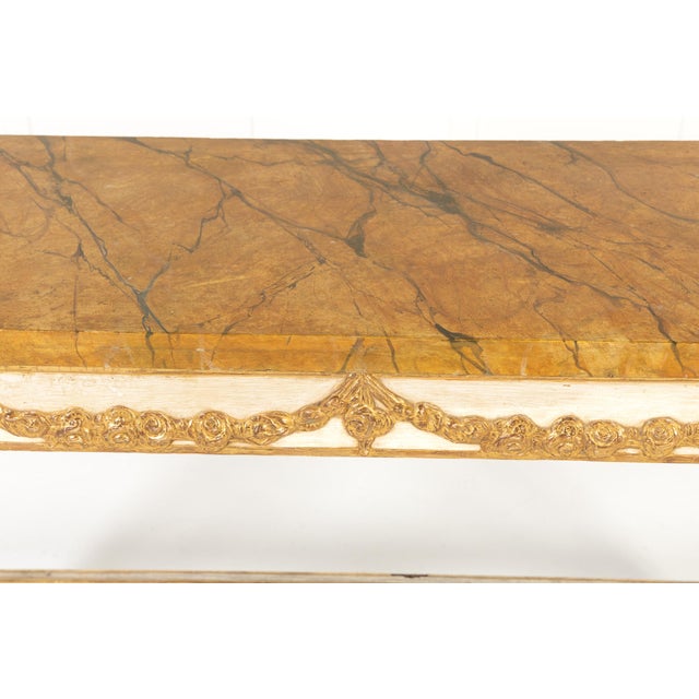 19th Century Italian Paint and Gilt Console Table For Sale - Image 9 of 12