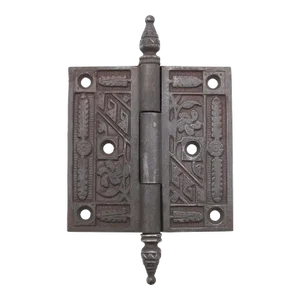 Antique Cast Iron 3.5 X 3.5 Victorian Steeple Tip Butt Door Hinge