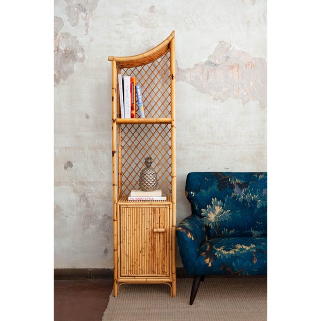 Wood Pagoda-Style Modular Bookcase in Bamboo, 1970s, Set of 2 For Sale - Image 7 of 11