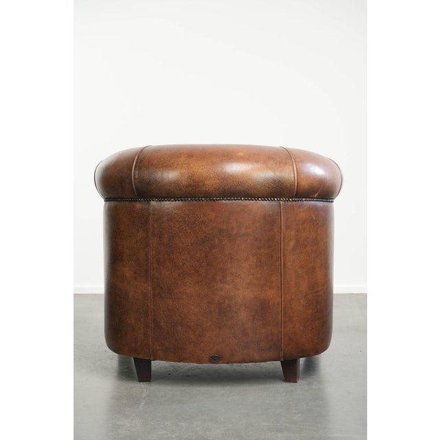 English-Style Club Chair in Sheepskin Leather For Sale - Image 4 of 14