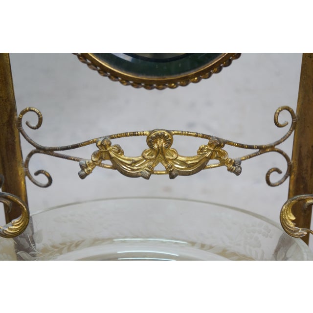 Antique French Napoleon III Neoclassical Gilt Bronze Vanity Mirror Watch Stand For Sale - Image 13 of 18