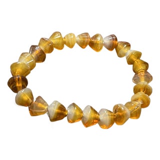 1930s Czech (Bohemian/Jablonex) Swirled Slag Glass Bracelet For Sale