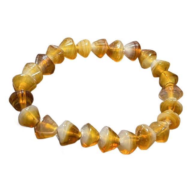 1930s Czech (Bohemian/Jablonex) Swirled Slag Glass Bracelet For Sale