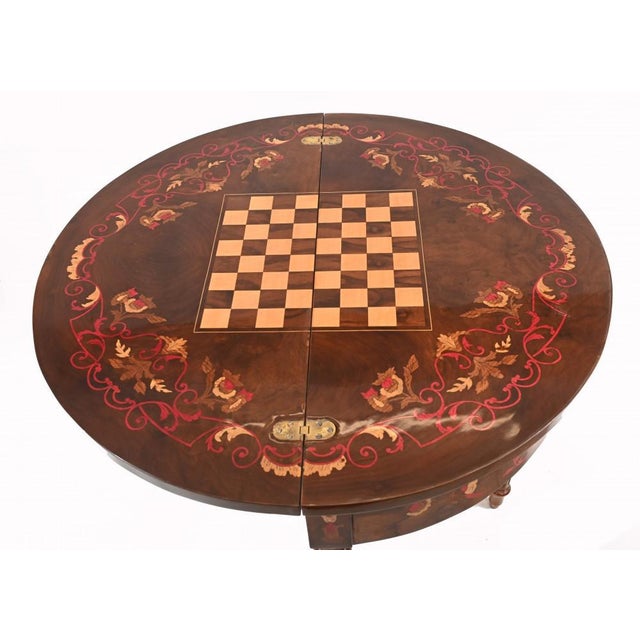 French Empire Demi Lune Game Table For Sale - Image 12 of 13